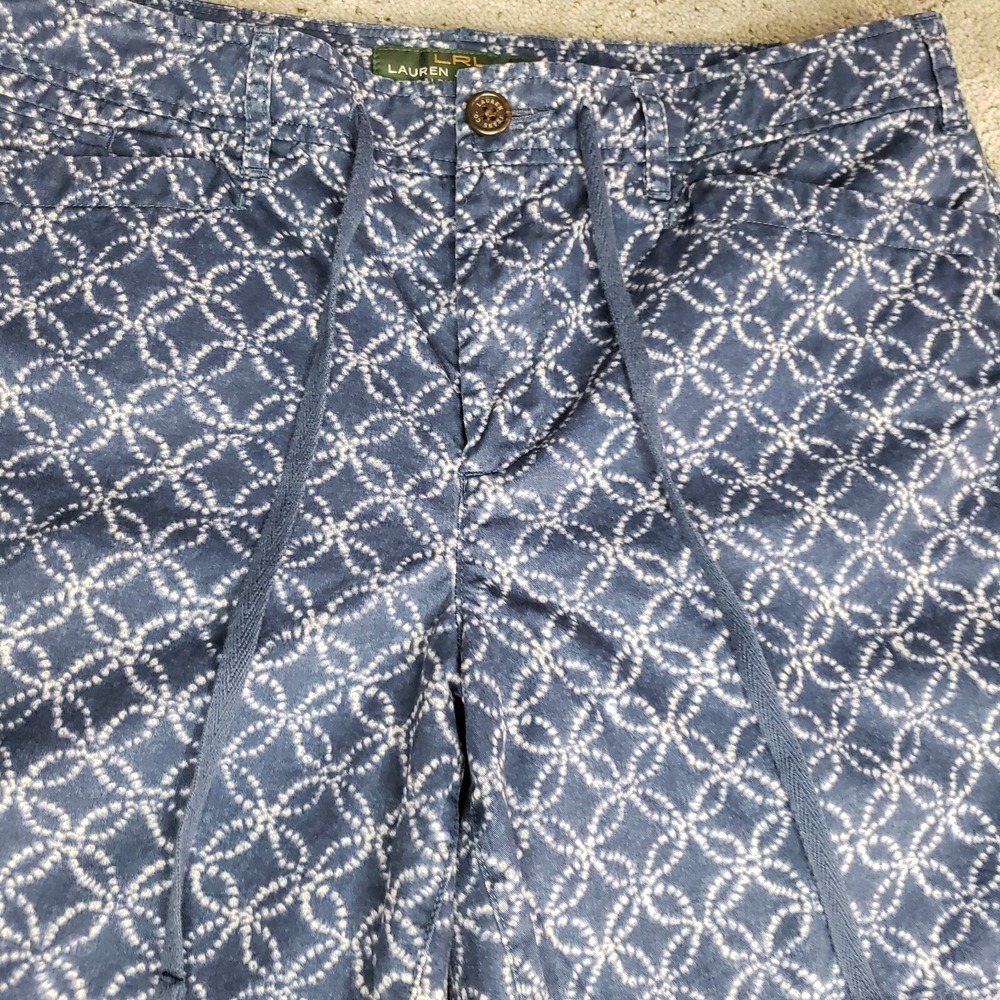 Lauren Ralph Lauren Shorts Womens Size 8 Blue Zip Up 6 inch Drawstring Preppy - Picture 4 of 10